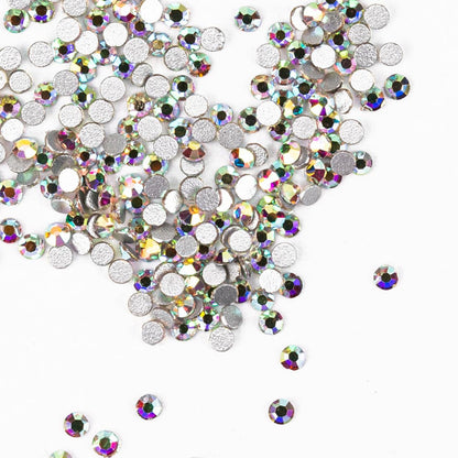 Strass per unghie in vetro SS3 Crystal AB, circa 50 pezzi