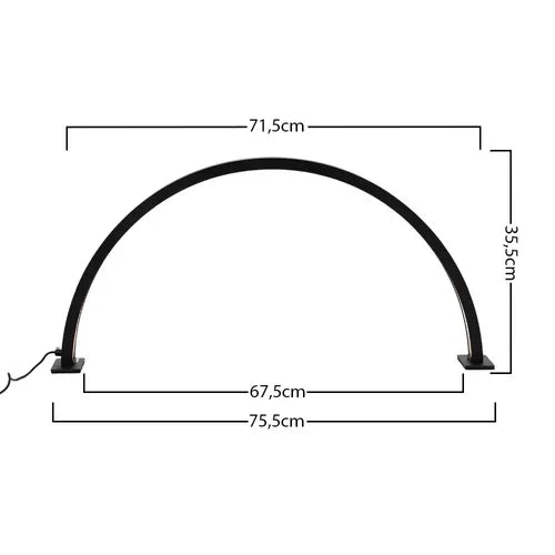 Lampada cosmetica a LED ad arco 35W da scrivania senza ombre, nera con zirconi - Lady&Oscar