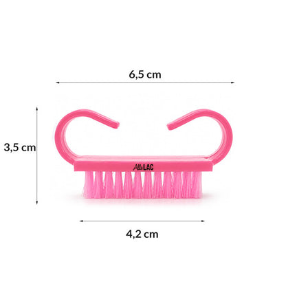 Spazzolino per polvere unghie AlleLac rosa, dettaglio setole