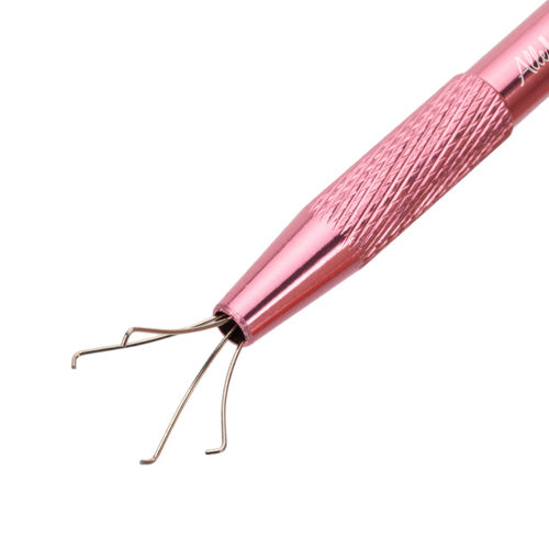 Manico AlleLac rosa per spugnette ombre, dettaglio