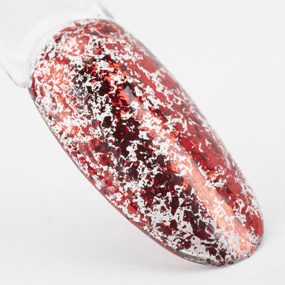 Alu Flakes Allepaznokcie rosso passionale n. 5, effetto sulle unghie