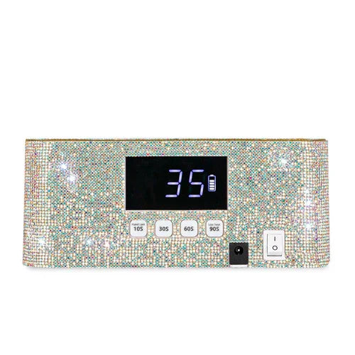 Lampada UV/LED Molly Nails da 36W per unghie, adatta a smalti ibridi, gel e gel acrilici, senza fili e con strass, modello V9BAT,  - Lady&Oscar