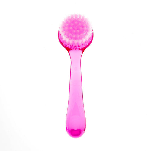 Spazzolino rotondo per manicure rosa, dettaglio delle setole
