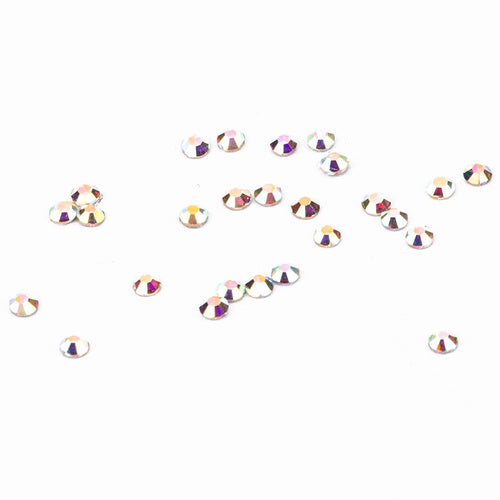 Strass in vetro SS3 Crystal AB iridescenti, dettaglio