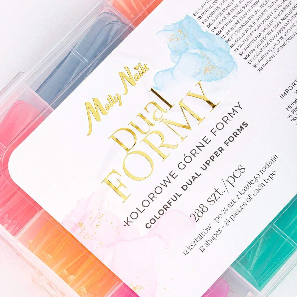 Molly Nails, dual form per ricostruzione unghie, 12 forme colorate, 288 pz. - Lady&Oscar