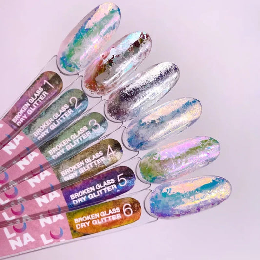 Lunamoon set of dry glitters for nails «Broken Glass» 6 pcs - Lady&Oscar