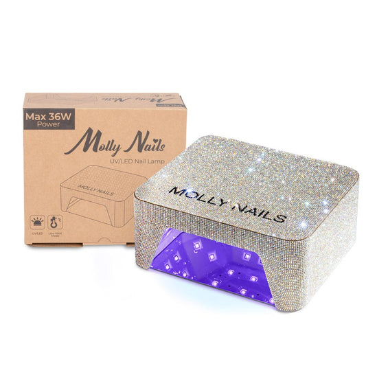 Dettaglio di Lampada UV/LED da 36 W senza fili, con strass V9BAT MollyNails