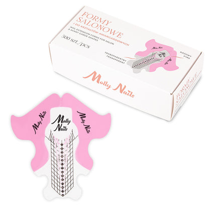 Formine Molly Nails per extension unghie, rosa trasparente, 500 pezzi