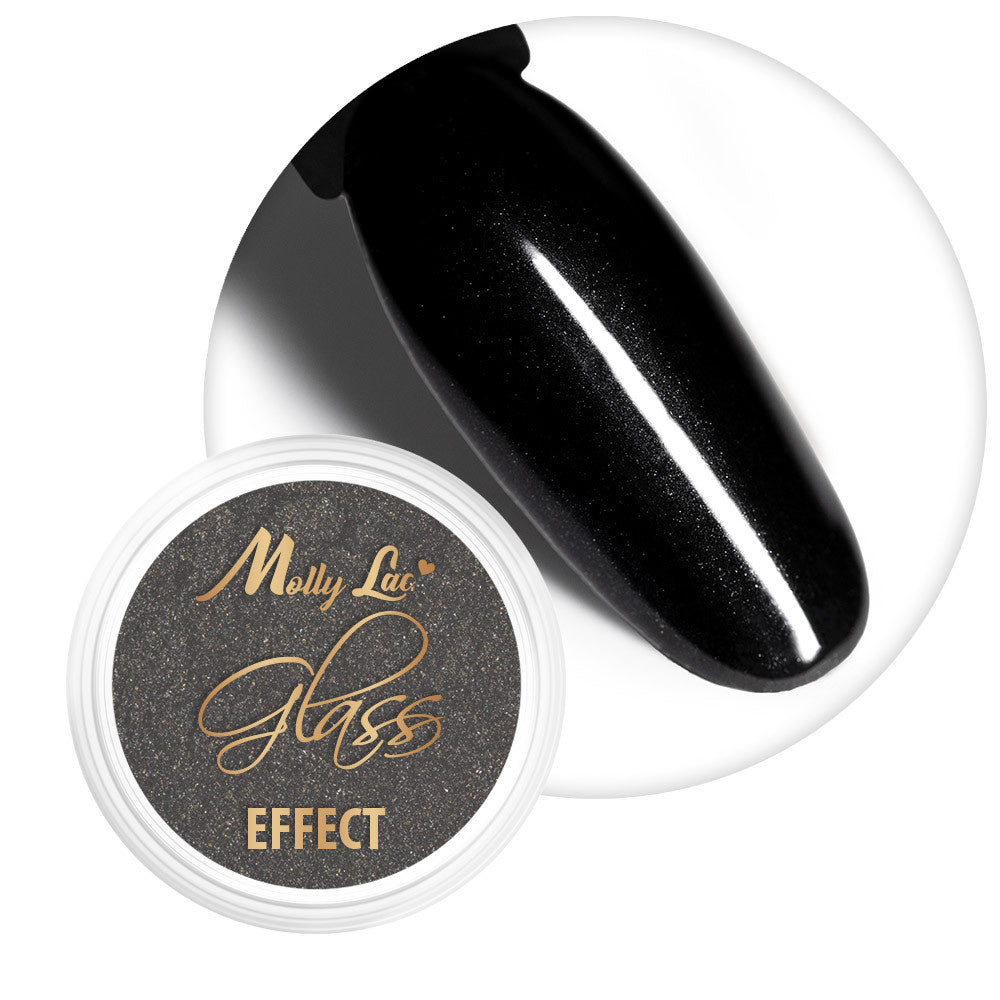 Barattolo di polvere effetto specchio MollyLac Glass Effect Black n. 12