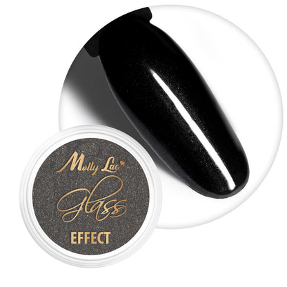 Barattolo di polvere effetto specchio MollyLac Glass Effect Black n. 12