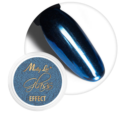 Barattolo di polvere effetto specchio MollyLac Glass Effect Blue n. 8