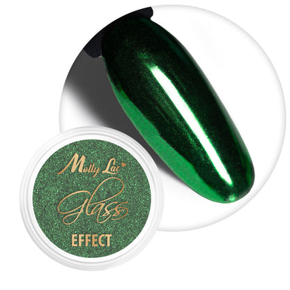 Barattolo di polvere effetto specchio MollyLac Glass Effect Green n. 9