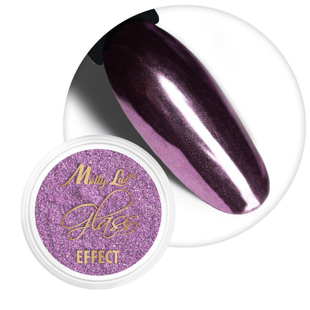 Barattolo di polvere effetto specchio MollyLac Glass Effect Lilac n. 6