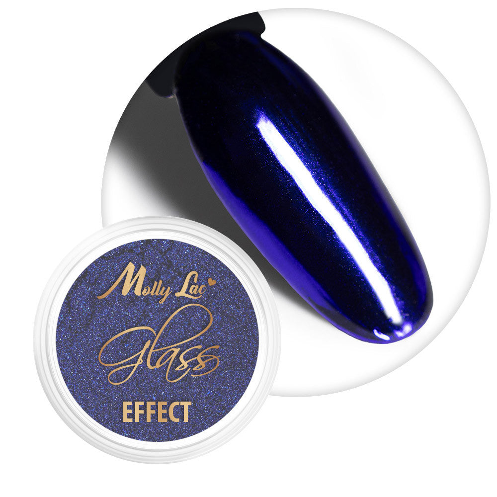 Barattolo di polvere effetto specchio MollyLac Glass Effect Navy n. 11