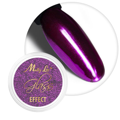 Barattolo di polvere effetto specchio MollyLac Glass Effect Viola n. 7