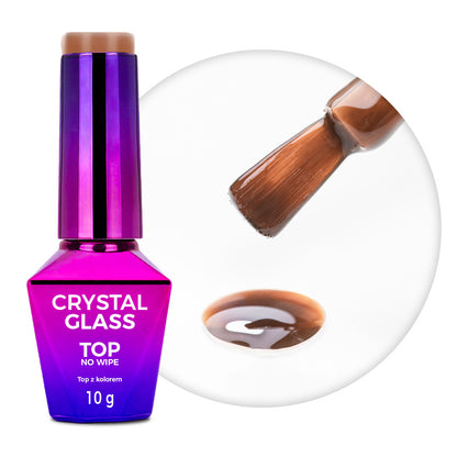 Top coat colorato Crystal Glass Molly Nails Marrone Dorato 10 g