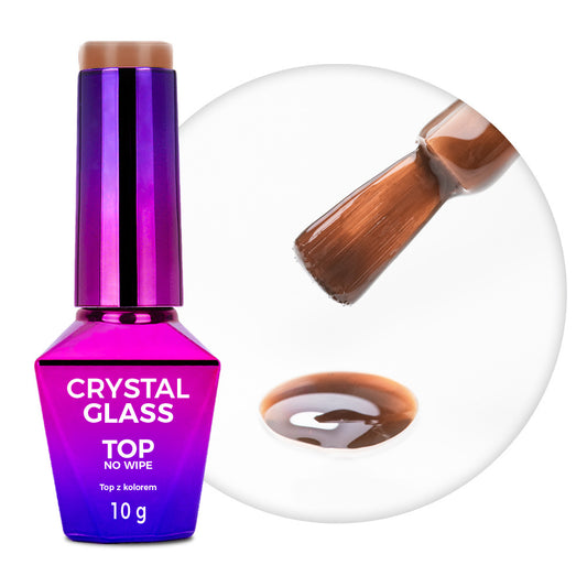 Top coat colorato Crystal Glass Molly Nails Marrone Dorato 10 g