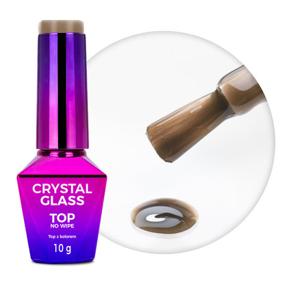 Top coat colorato Crystal Glass Molly Nails Marrone Chiaro 10 g