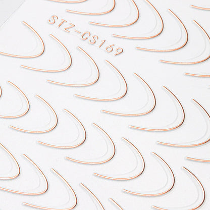 Adesivi French smile line oro rosa applicati sulle unghie - Lady&Oscar