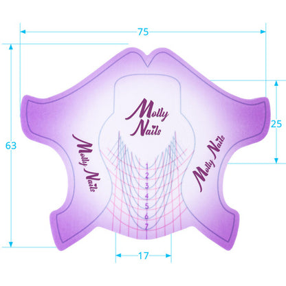 Maschere flessibili Molly Nails viola, griglia di riferimento - Lady&Oscar