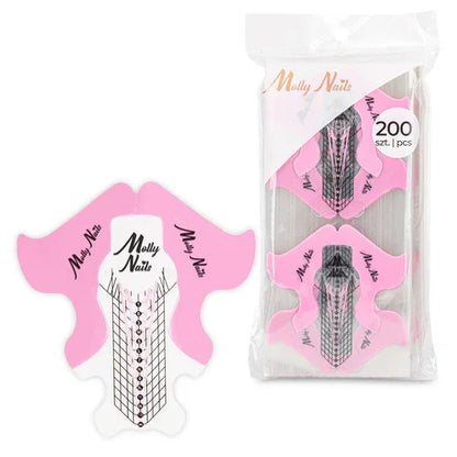 Molly Nails, formine per extension unghie, rosa trasparente, 200 pezzi,