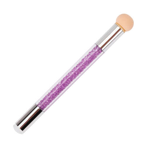 Pennello a spugna a doppia faccia per sfumature e decorazioni nail art con strass, viola,
