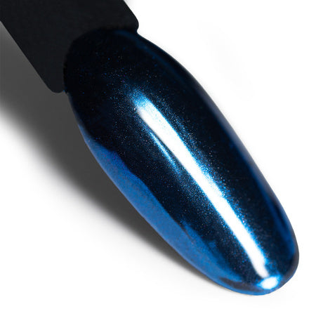 Unghie decorate con la polvere specchio MollyLac Glass Effect Blue n. 8