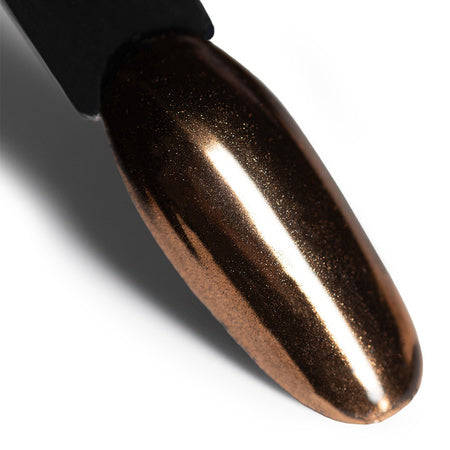 Unghie decorate con la polvere specchio MollyLac Glass Effect Caramel n. 13
