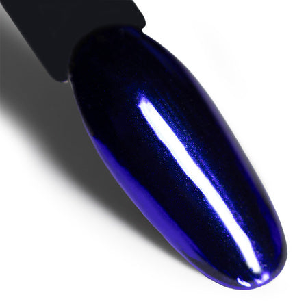 Unghie decorate con la polvere specchio MollyLac Glass Effect Navy n. 11