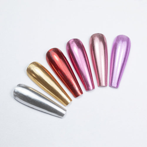 Polvere per unghie effetto specchio, confezione da 6 colori, Molly Nails n. 4