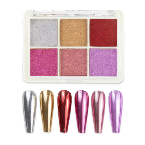 Polvere per unghie effetto specchio, confezione da 6 colori, Molly Nails n. 4
