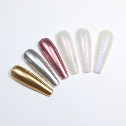 Polvere per unghie effetto specchio, kit a 6 colori, Molly Nails n. 1