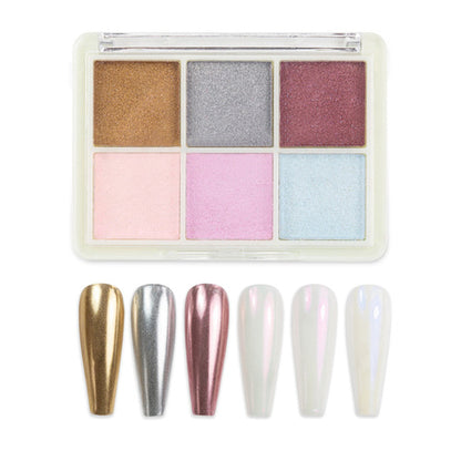 Polvere per unghie effetto specchio, kit a 6 colori, Molly Nails n. 1