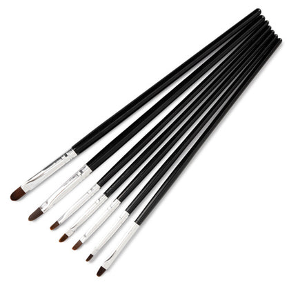 Set di pennelli in gel ovali neri, 7 pezzi