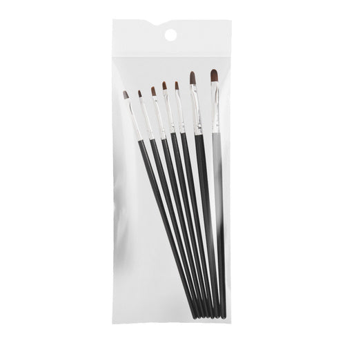 Set di pennelli in gel ovali neri, 7 pezzi