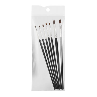 Set di pennelli in gel ovali neri, 7 pezzi