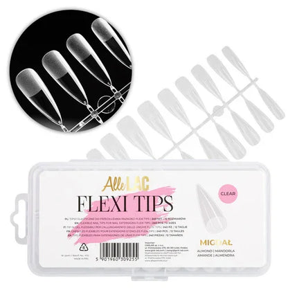 Flexi Tips AlleLac, punte per allungamento unghie a mandorla, confezione da 240 pezzi  - Lady&Oscar