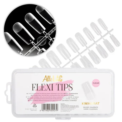 Flexi Tips AlleLac punte per allungamento rapido delle unghie quadrate 240 pezzi - Lady&Oscar