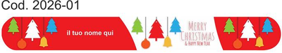Lima natalizia personalizzata Cod. 2026-01 alberi di Natale rossa