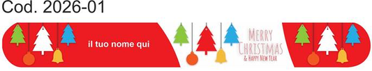 Lima natalizia personalizzata Cod. 2026-01 alberi di Natale rossa