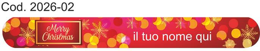 Lima natalizia personalizzata Cod. 2026-02 Merry Christmas rossa con fiocchi di neve