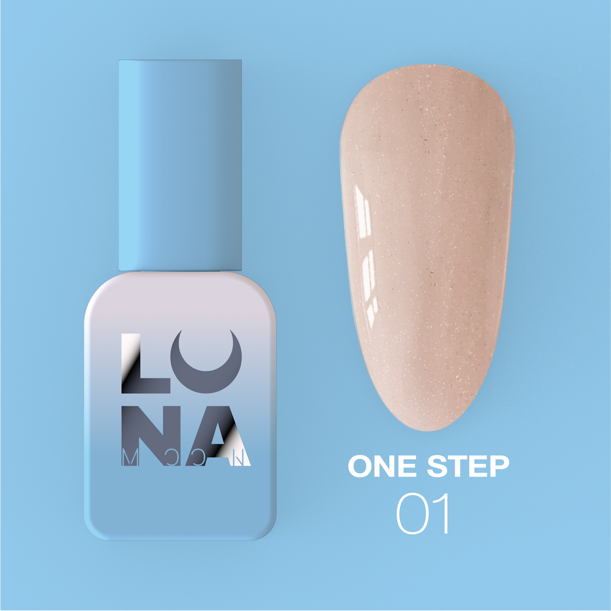 Lunamoon One Step nr1 8ml - smalto gel monofasico 3in1 per pedicure