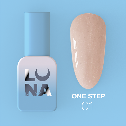 Lunamoon One Step nr1 8ml - smalto gel monofasico 3in1 per pedicure