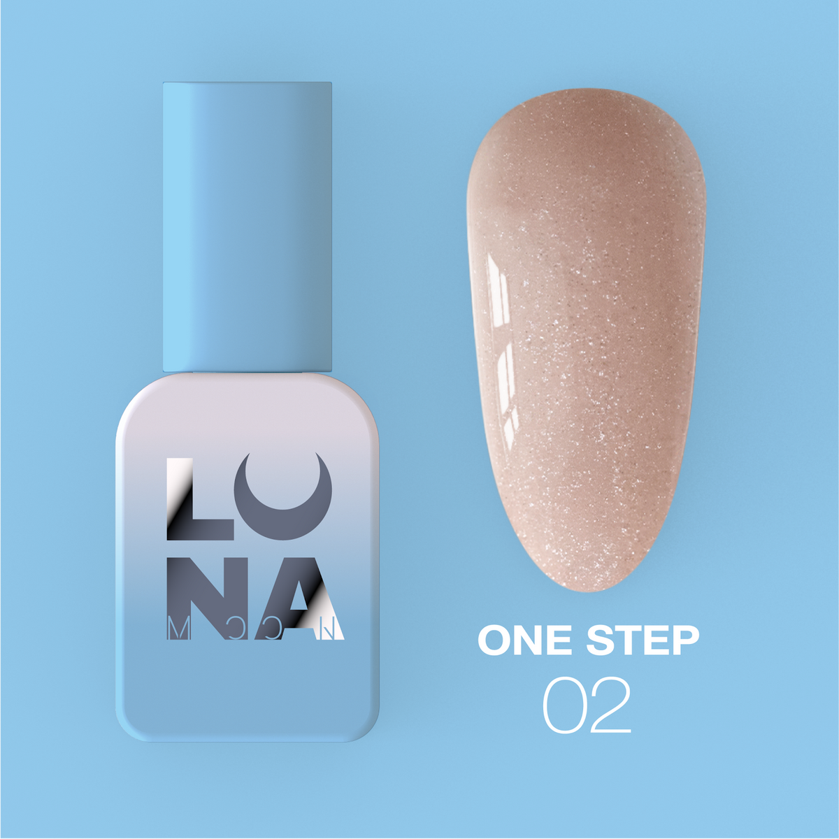 Lunamoon One Step nr2 8ml - smalto gel monofasico 3in1 per pedicure