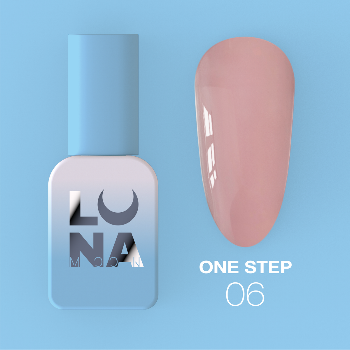 Lunamoon One Step nr6 8ml - smalto gel monofasico 3in1 per pedicure
