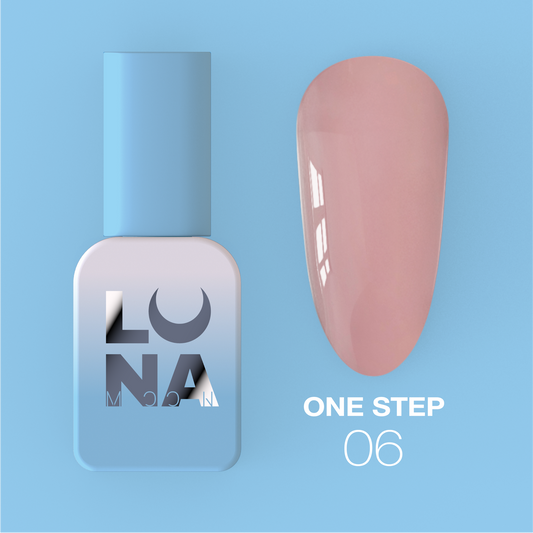 Lunamoon One Step nr6 8ml - smalto gel monofasico 3in1 per pedicure