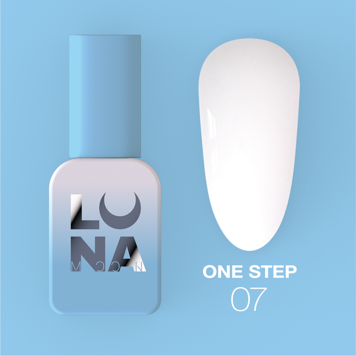 Lunamoon One Step nr7 8ml - smalto gel monofasico 3in1 per pedicure