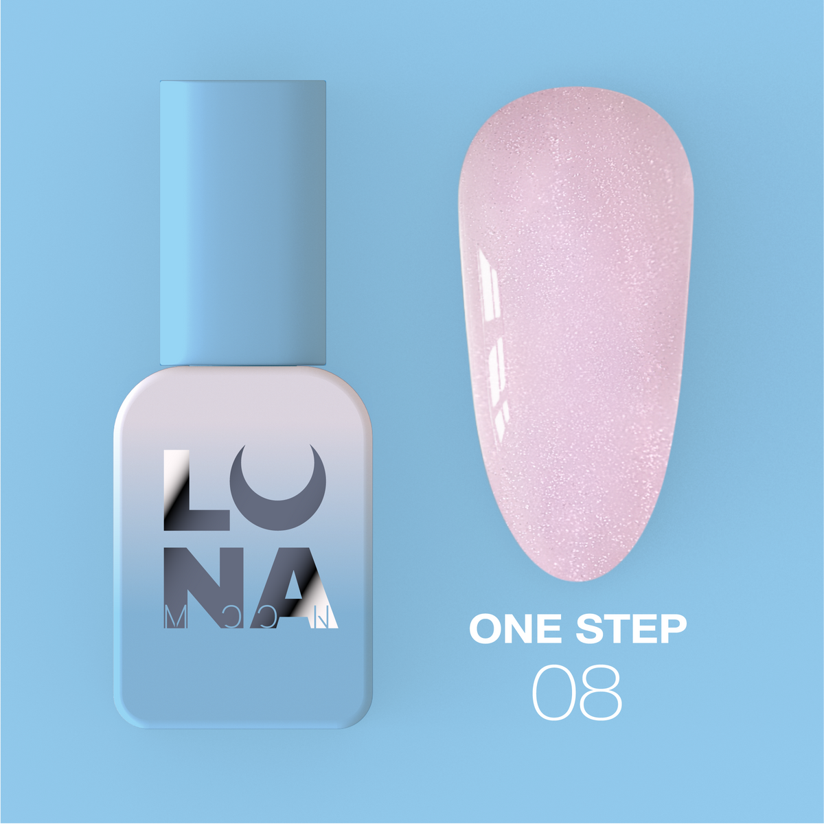 Lunamoon One Step nr8 8ml - smalto gel monofasico 3in1 per pedicure