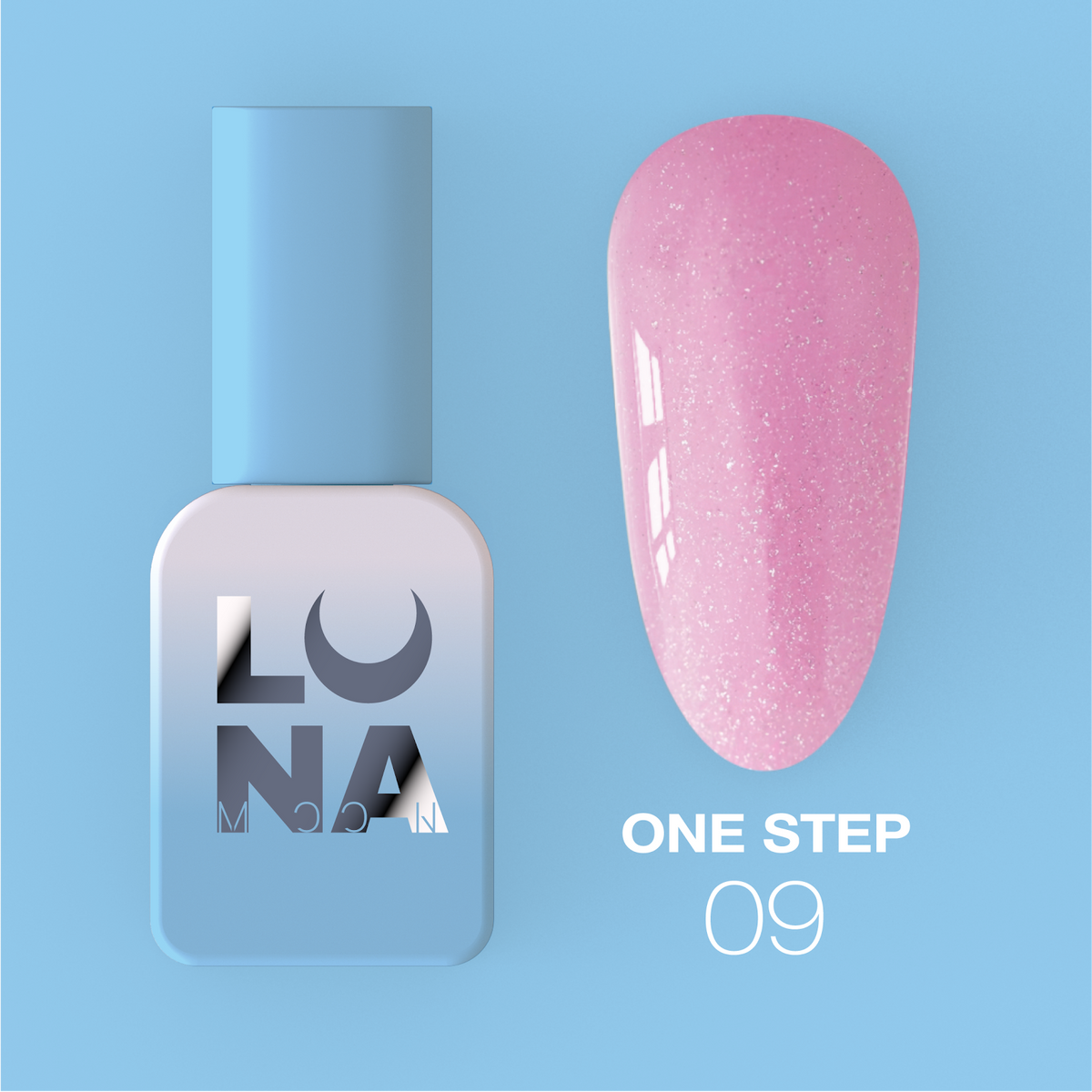 Lunamoon One Step nr9 8ml - smalto gel monofasico 3in1 per pedicure