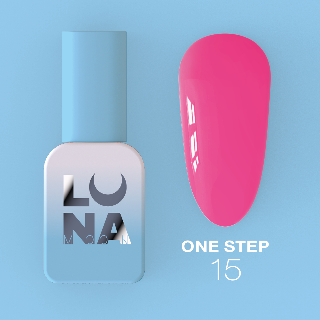Lunamoon One Step nr15 8ml - smalto gel monofasico 3in1 per pedicure